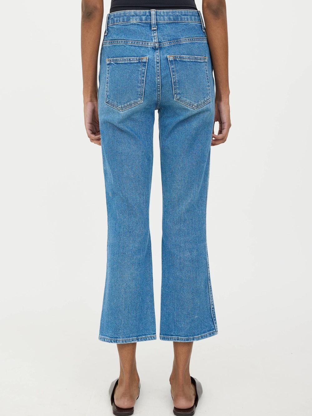 KHAITE Benny faded high-rise kick-flare jeans – Vintage Blue - Picture 6 of 8